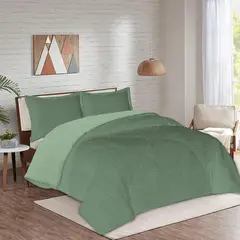 JUST HOME COLLECTION - Cubrecama King Cotelon Verde