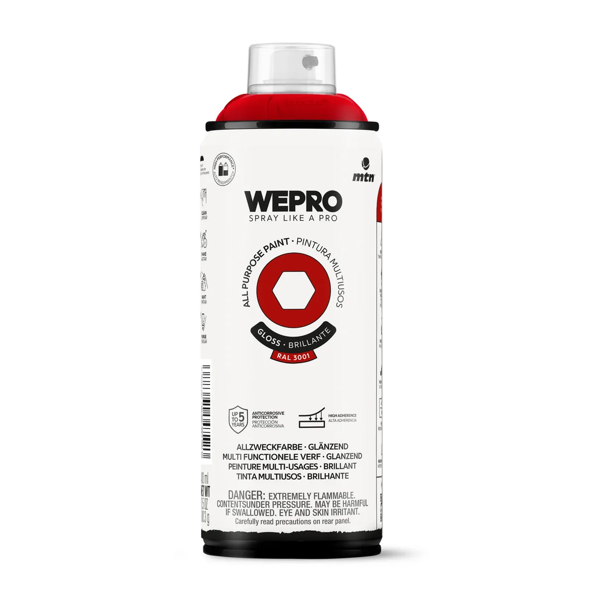 MTN - Pintura en Spray 0.4 l Brillante Rojo