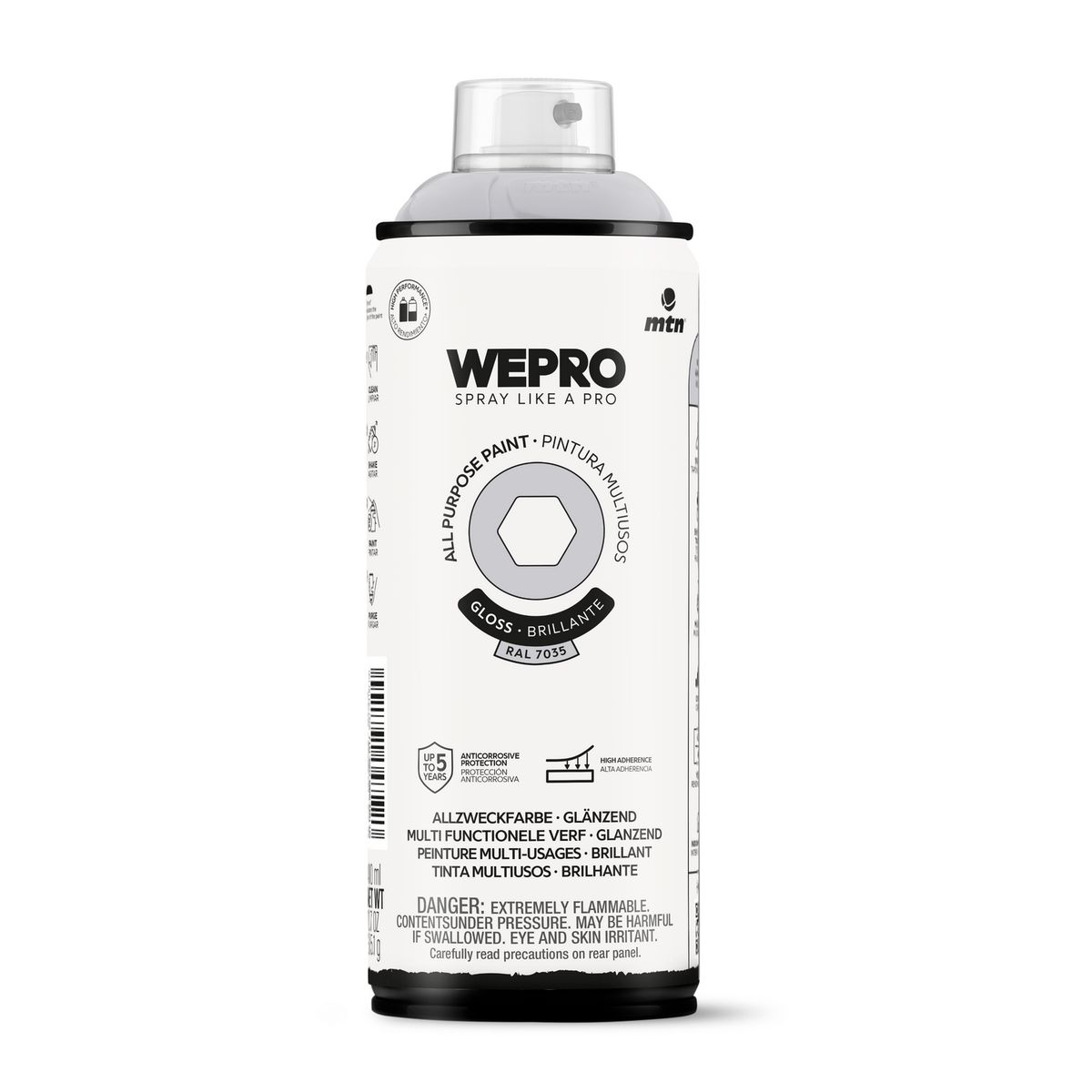 MTN - Pintura en Spray 0.4 l Brillante Gris