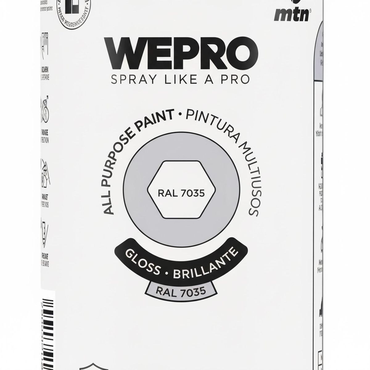 MTN - Pintura en Spray 0.4 l Brillante Gris Alaska