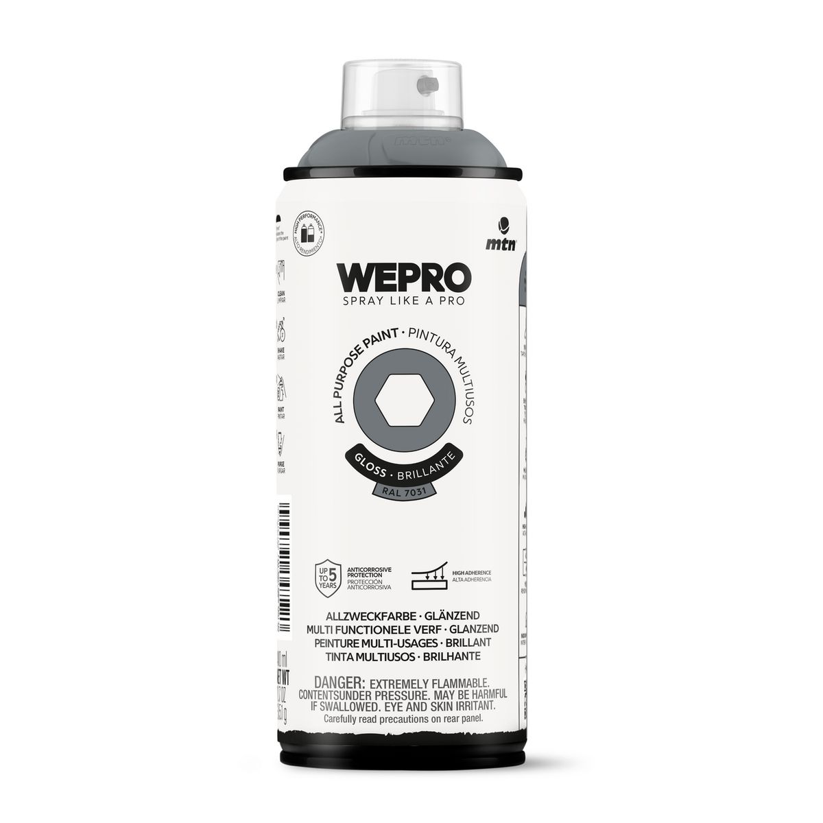MTN - Pintura en Spray 0.4 l Brillante Gris