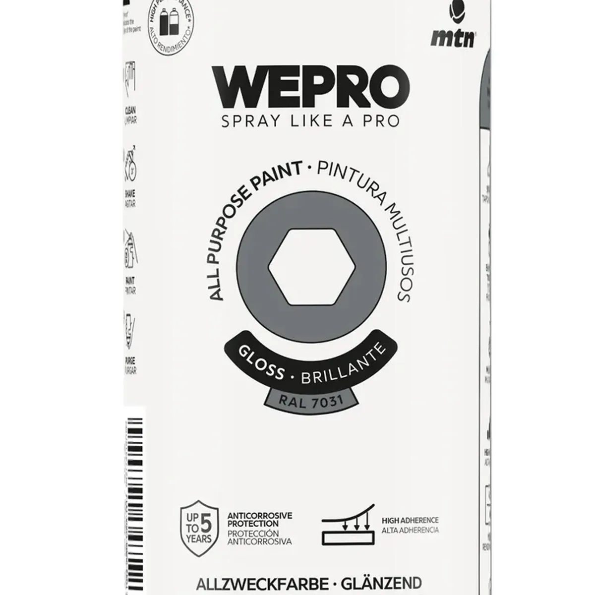 MTN - Pintura en Spray 0.4 l Brillante Gris Berlin