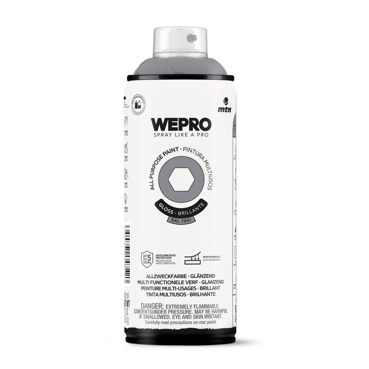 MTN - Pintura en Spray Spray 0.4 l Brillante Gris