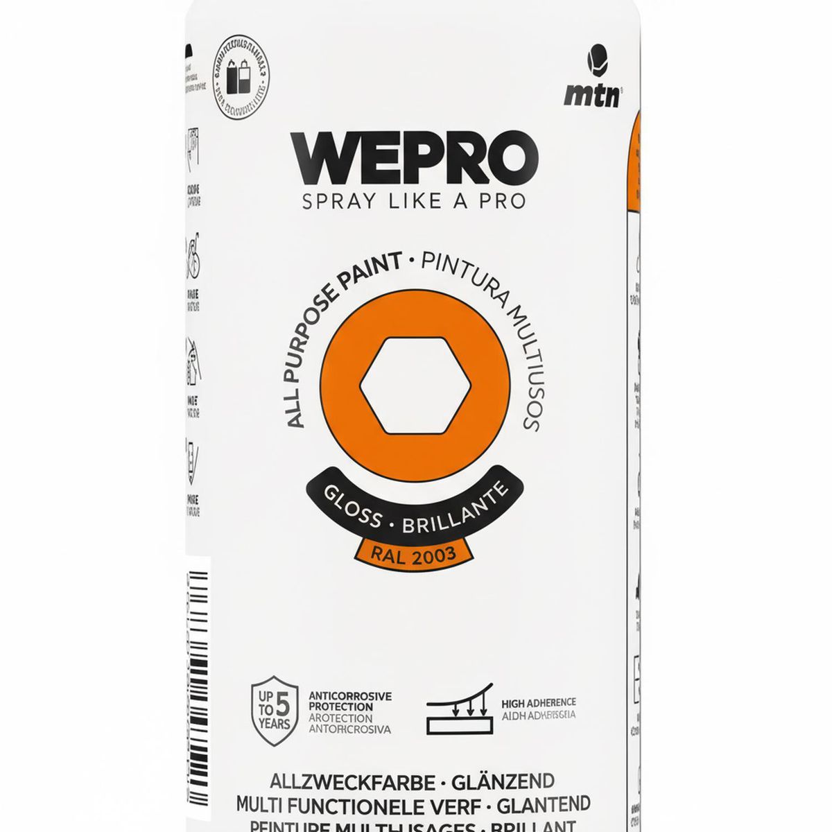 MTN - Pintura en Spray 0.4 l Brillante Naranja Marrakech