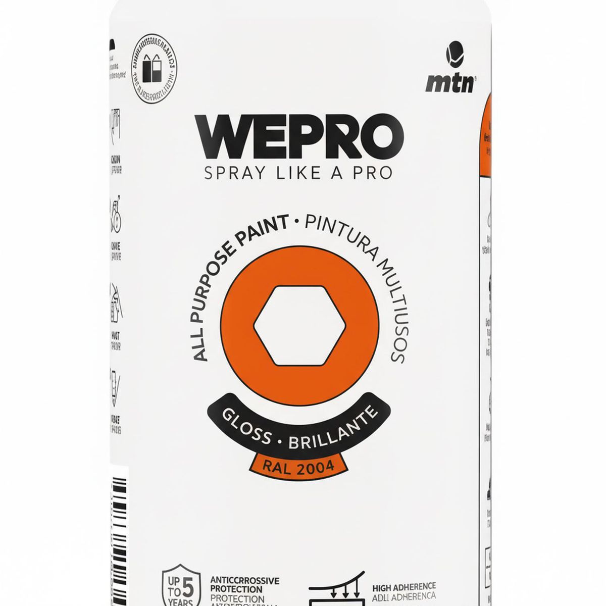 MTN - Pintura en Spray 0.4 l Brillante Naranja Fenix