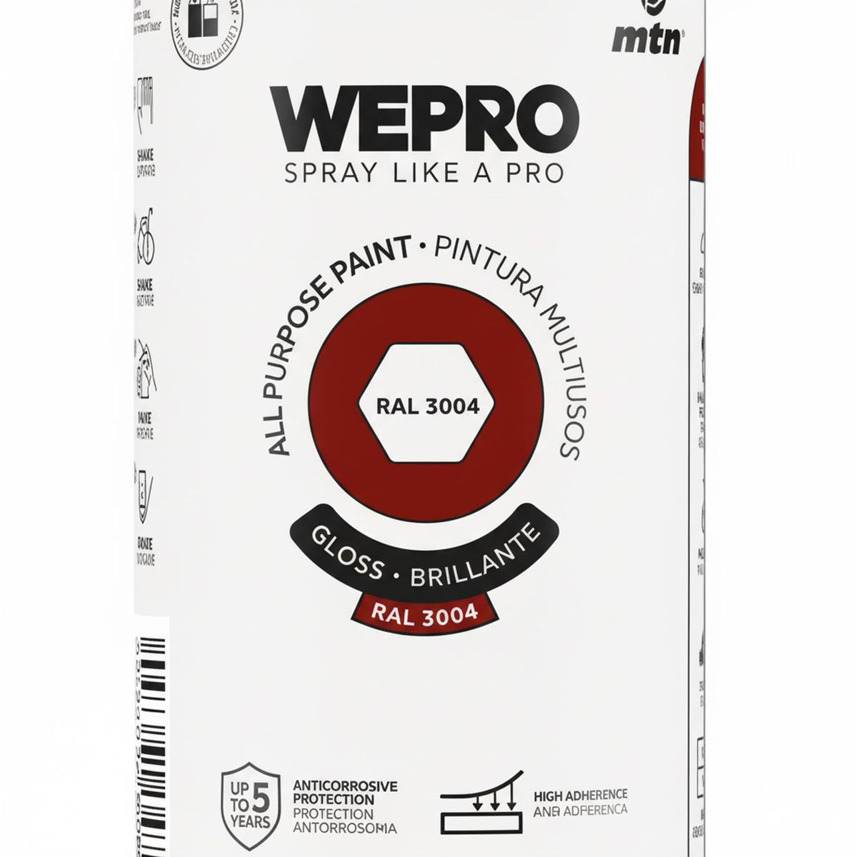 MTN - Pintura en Spray 0.4 l Brillante Rojo Baco