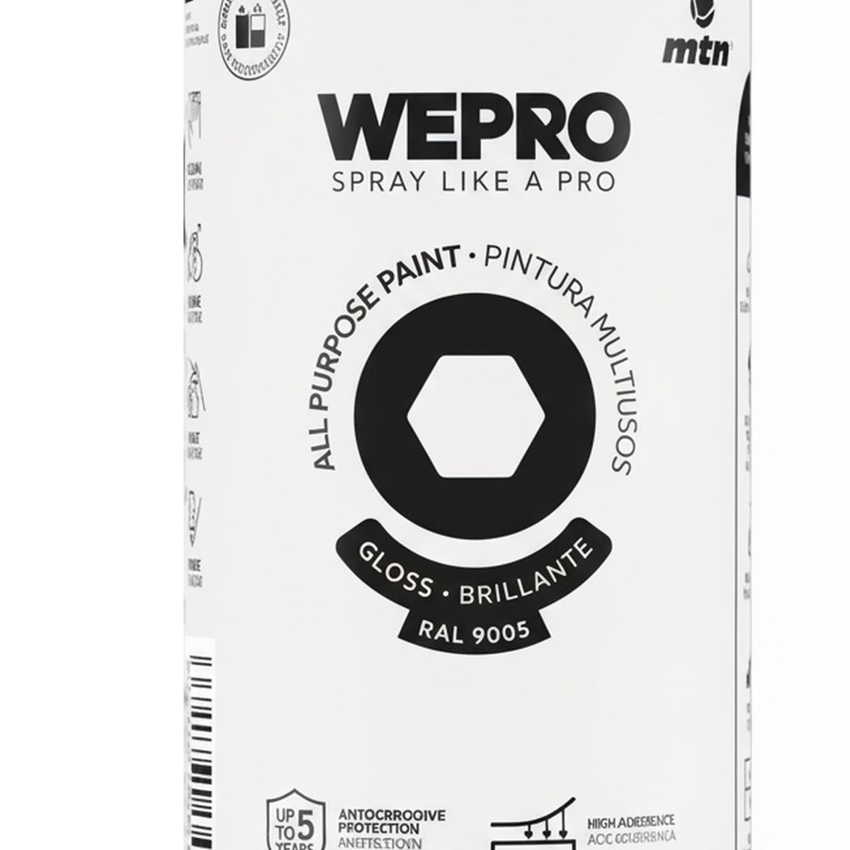 MTN - Pintura en Spray 0.4 l Brillante Negro Cosmos