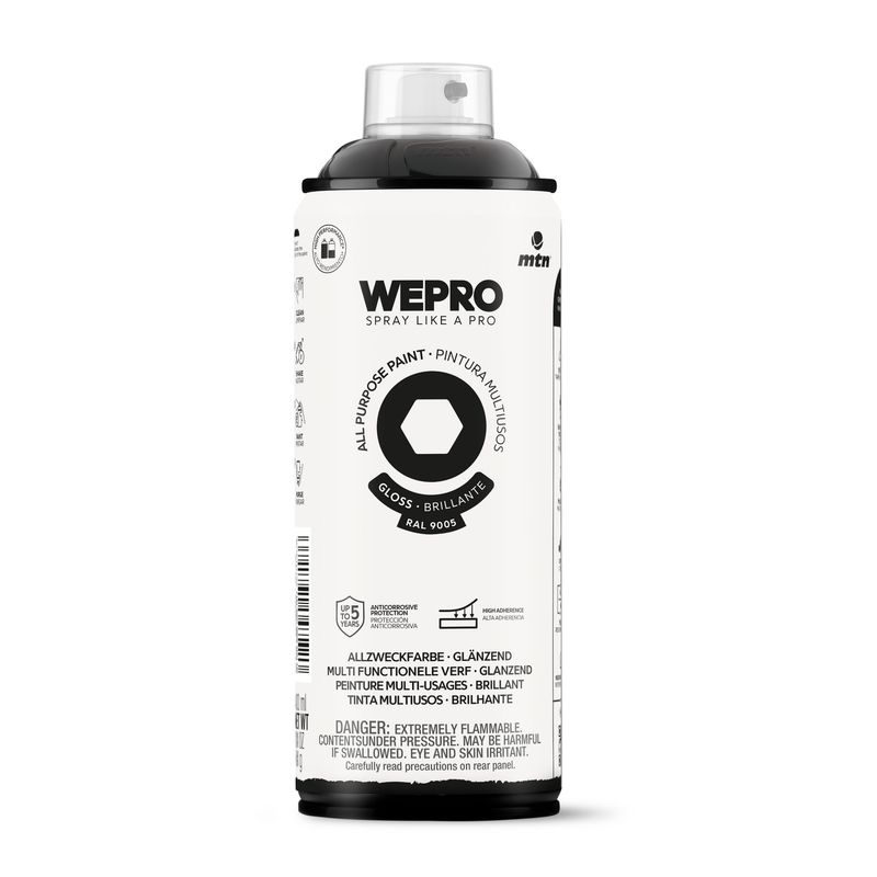 MTN - Pintura en Spray Satinado Negro 400 ml