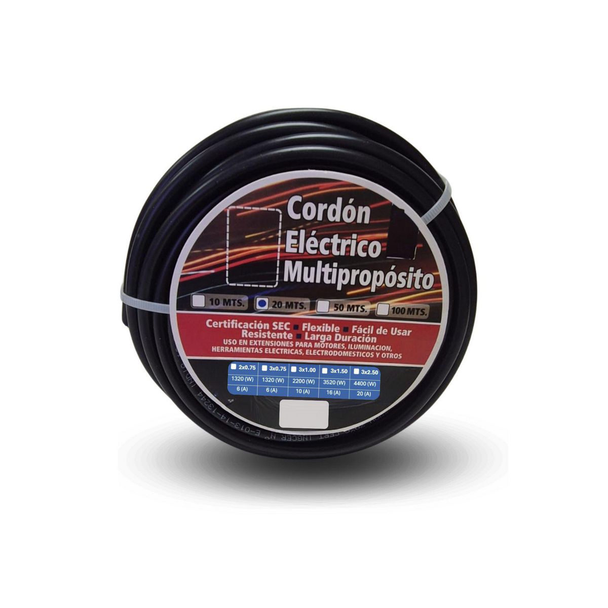 ELFLE - Cordón HO5VV-F 3x1,5 mm2 Negro 20 metro(s) 