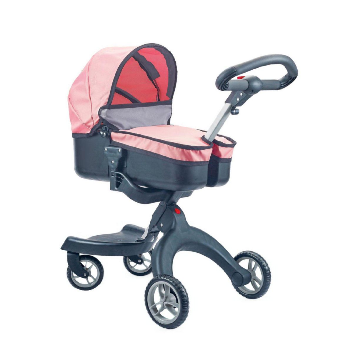 KIDSCOOL - Coche cuna de paseo Luxury rosado negro