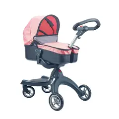 KIDSCOOL - Coche cuna de paseo Luxury rosado negro