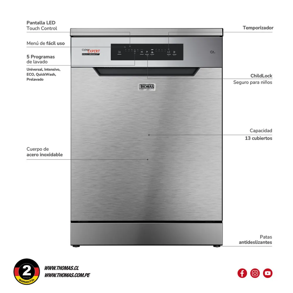 Thomas TH-DW13Ci 13 Cubiertos Inox Silver, foto 5