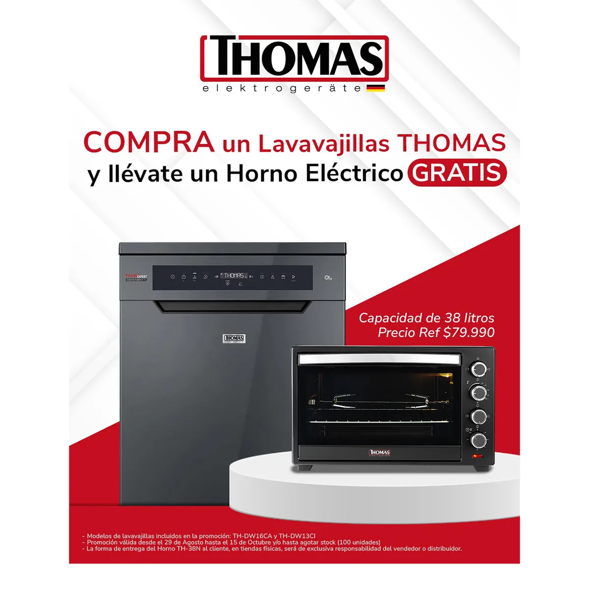 THOMAS - Lavavajillas 13 Cubiertos TH-DW13Ci