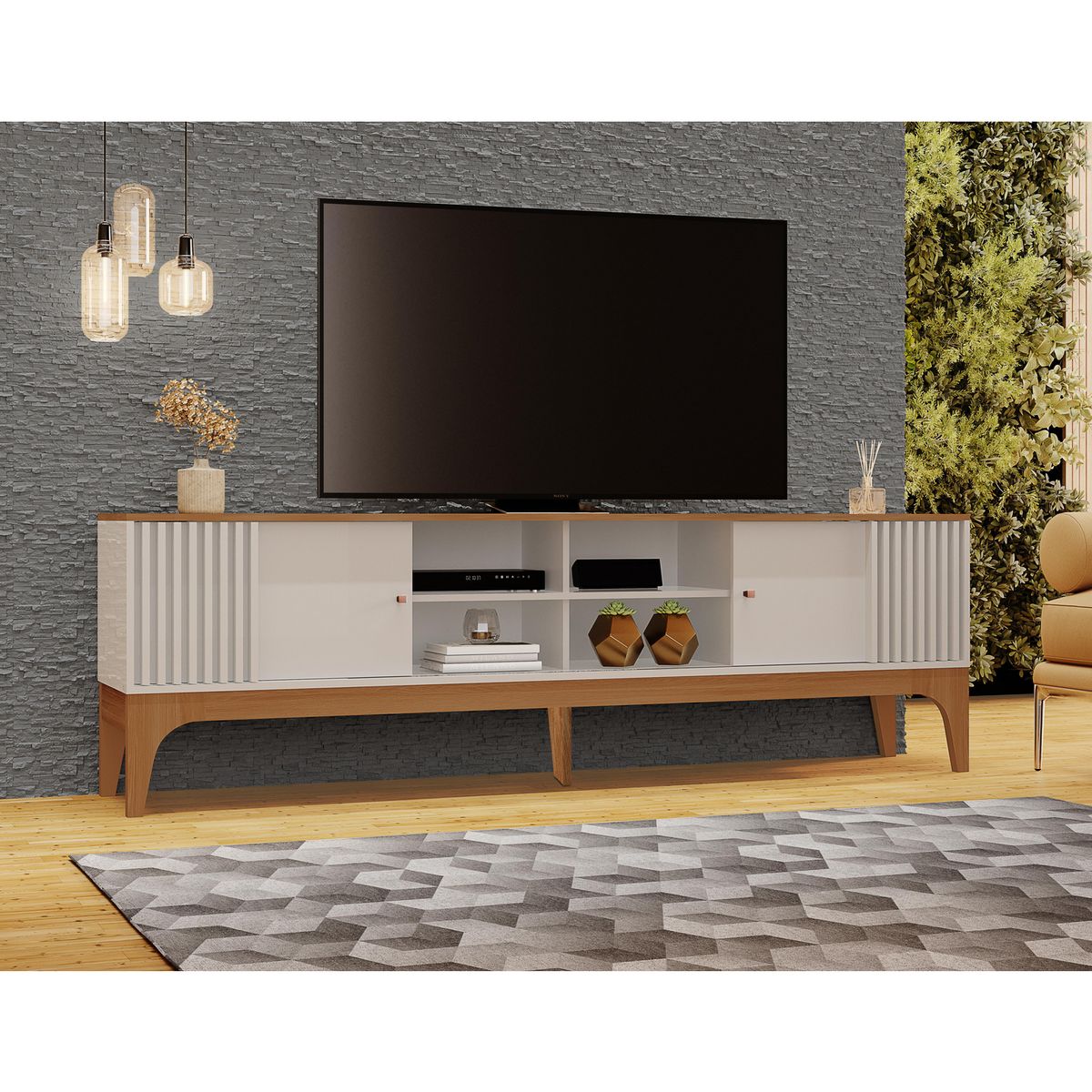 EXIT - Rack TV 100 " Florencia Beige /Matte 200x63.7x36.5 cm