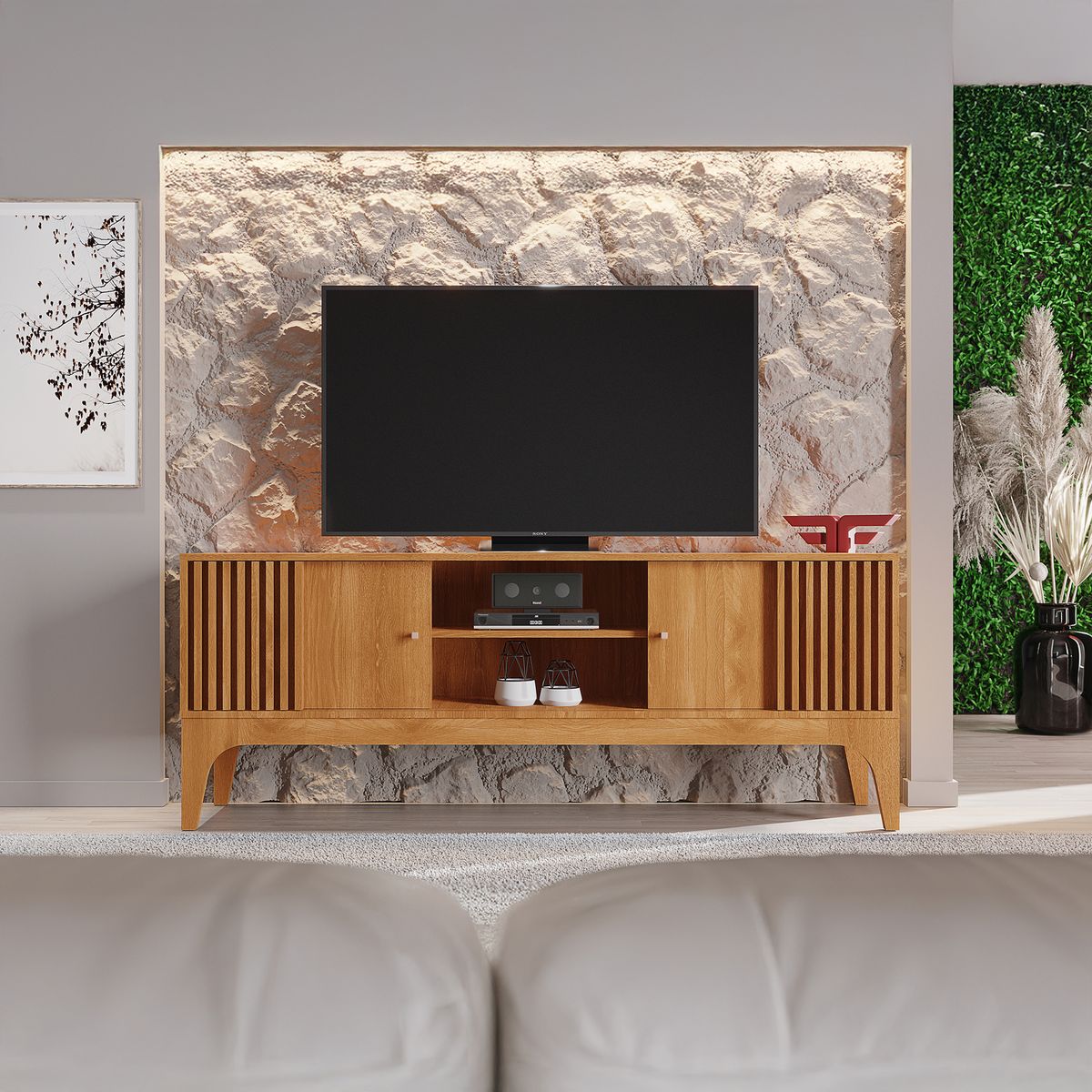 EXIT - Rack TV 100 " Florencia Canela 200x63.7x36.5 cm