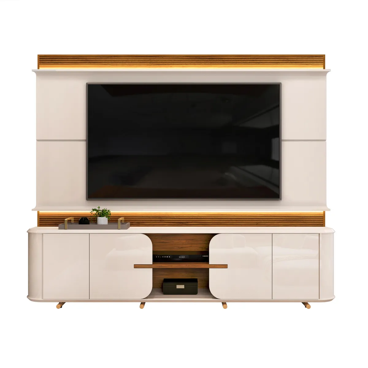 ALTAVISION - Home TV 75 " Lord OFF white /Freijo 240x200x45 cm