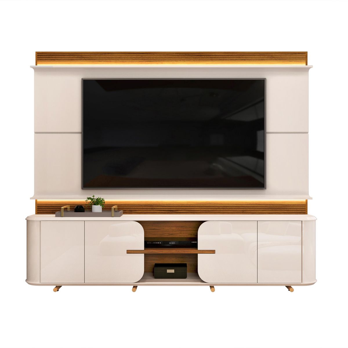 ALTAVISION - Home TV 75 " Lord OFF white /Freijo 240x200x45 cm