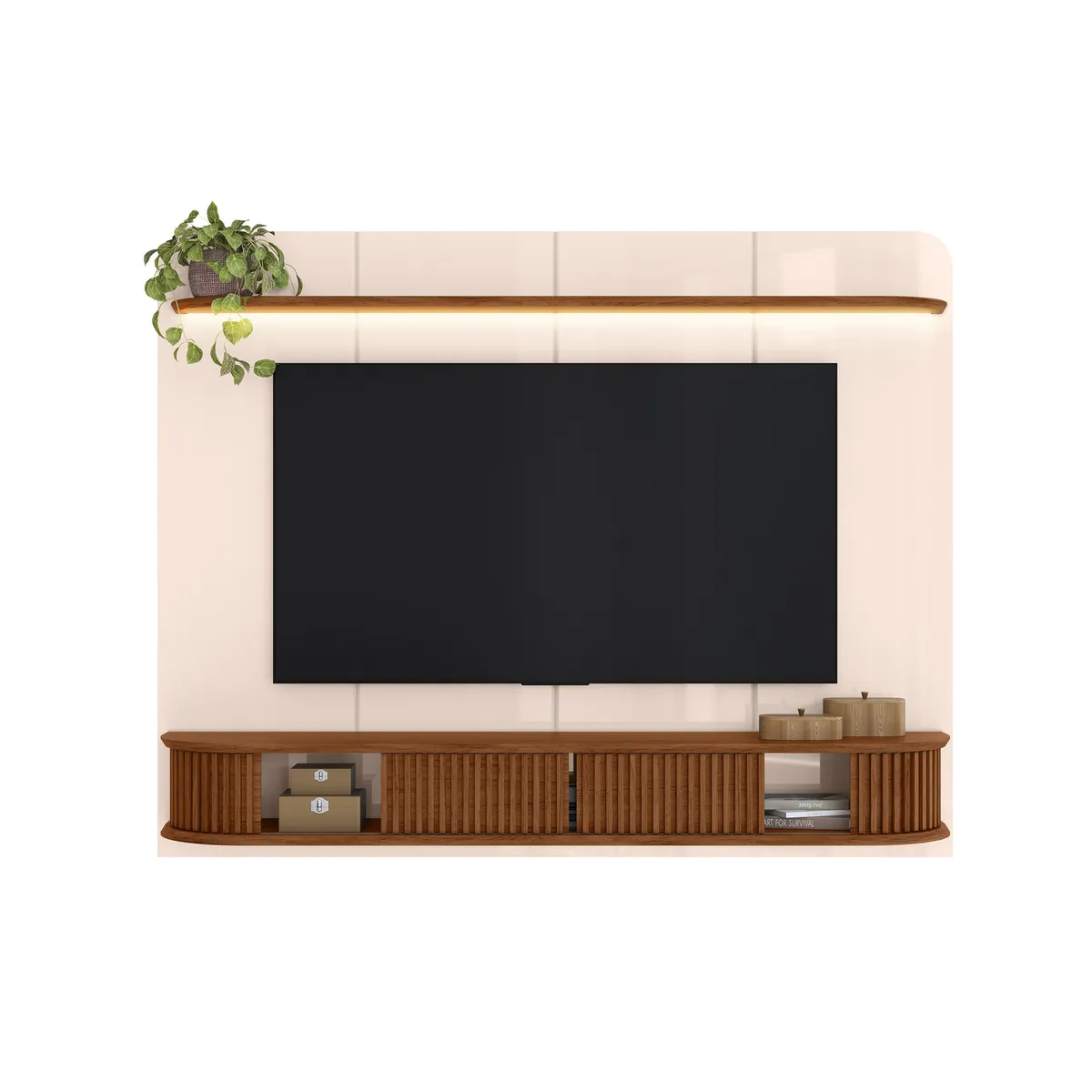 ALTAVISION - Panel TV 75 " Capri OFF white Freijo 215x169.5x38 cm