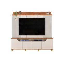 ALTAVISION - Home TV 75 " Gama OFF white freijo 199x188x38.5 cm