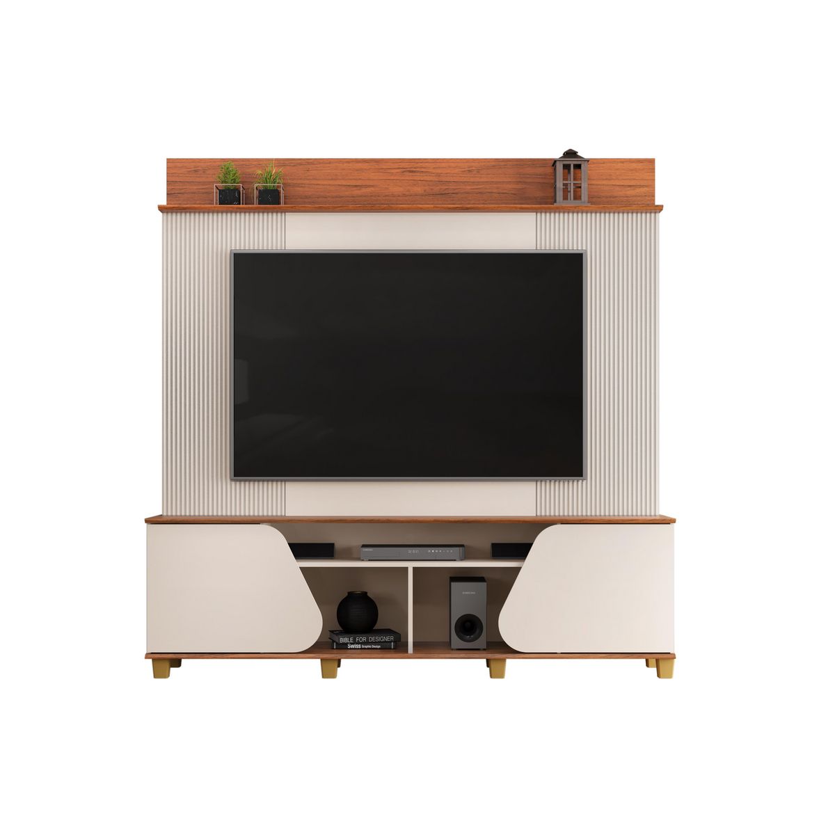 ALTAVISION - Home TV 70 " Henry OFF white freijo 182x185x35.5 cm