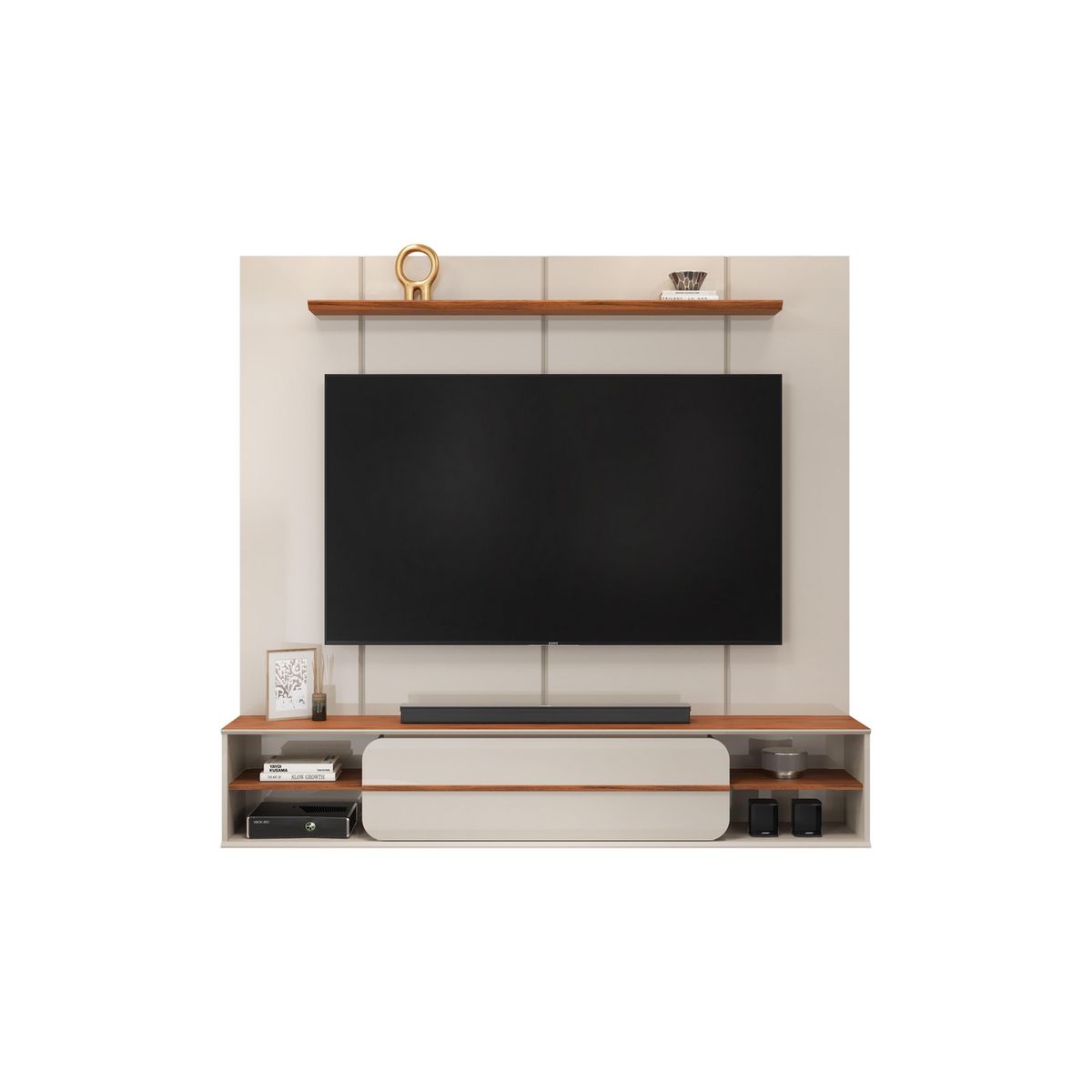 ALTAVISION - Panel TV 70 " Alana OFF white freijo 180x169x32.5 cm