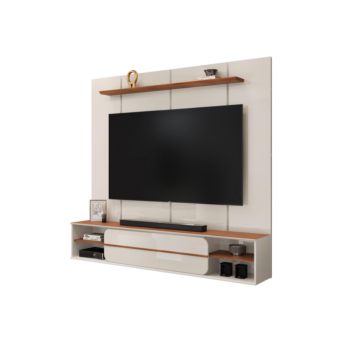 ALTAVISION - Panel TV 70 " Alana OFF white freijo 180x169x32.5 cm