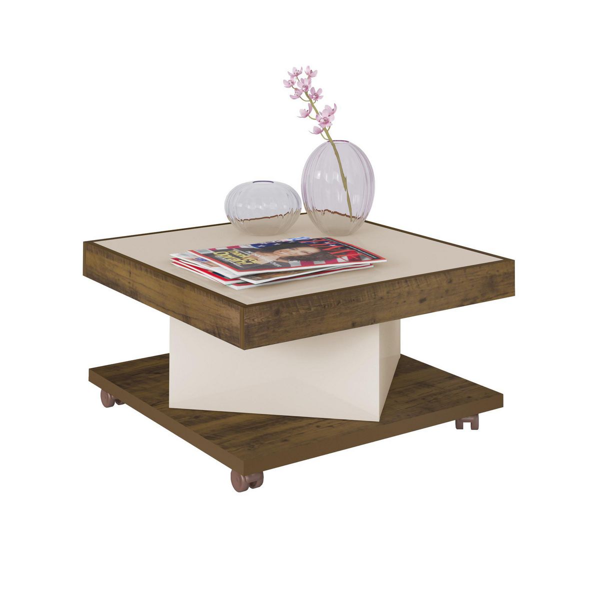 EXIT - Mesa de centro Saara Canela-beige 63x63x33.5 cm