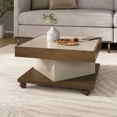Imagen 2 del producto Mesa de centro Saara Canela-beige 63x63x33.5 cm