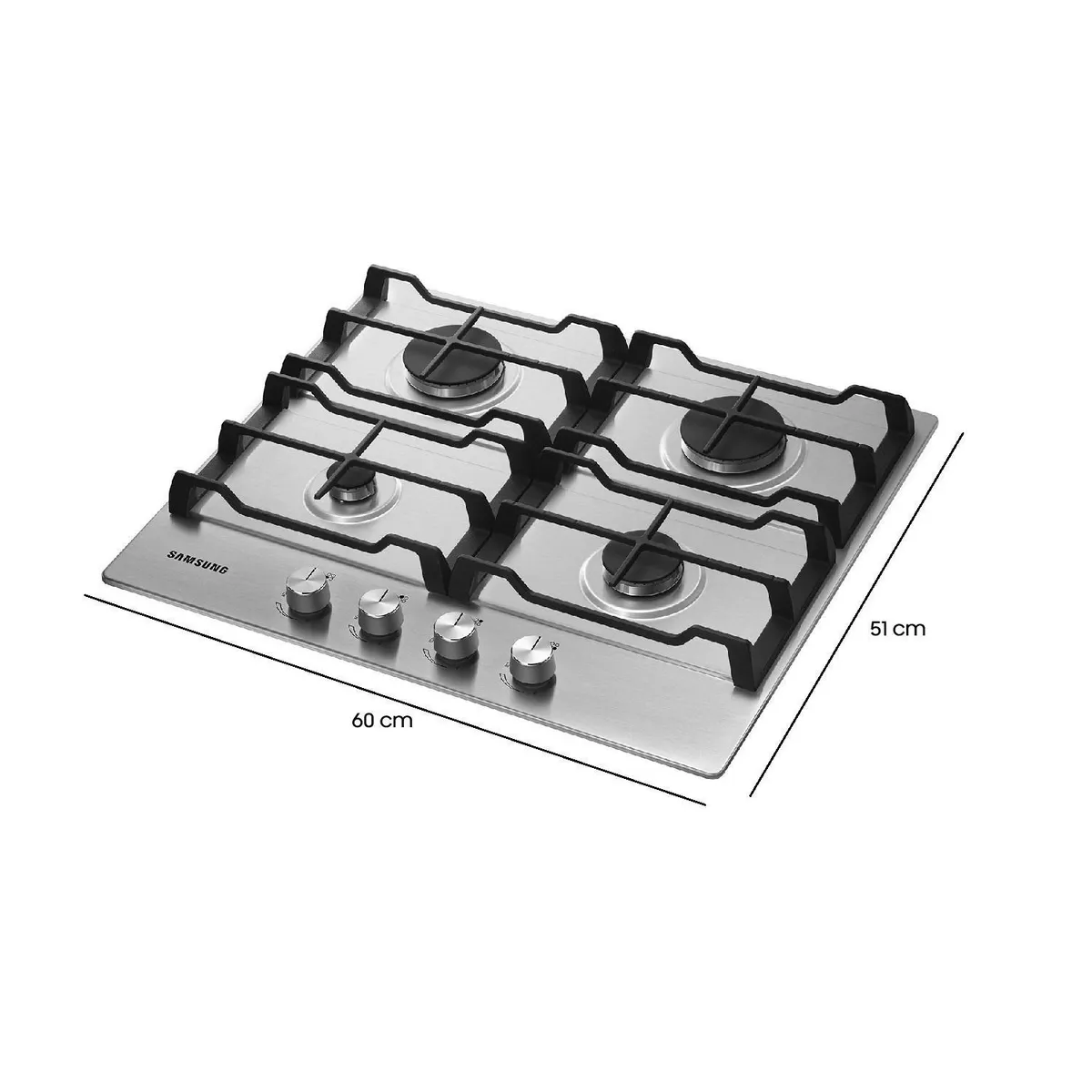 SAMSUNG - Encimera Gas 4 Platos Gris NA64D3010AS/ZS