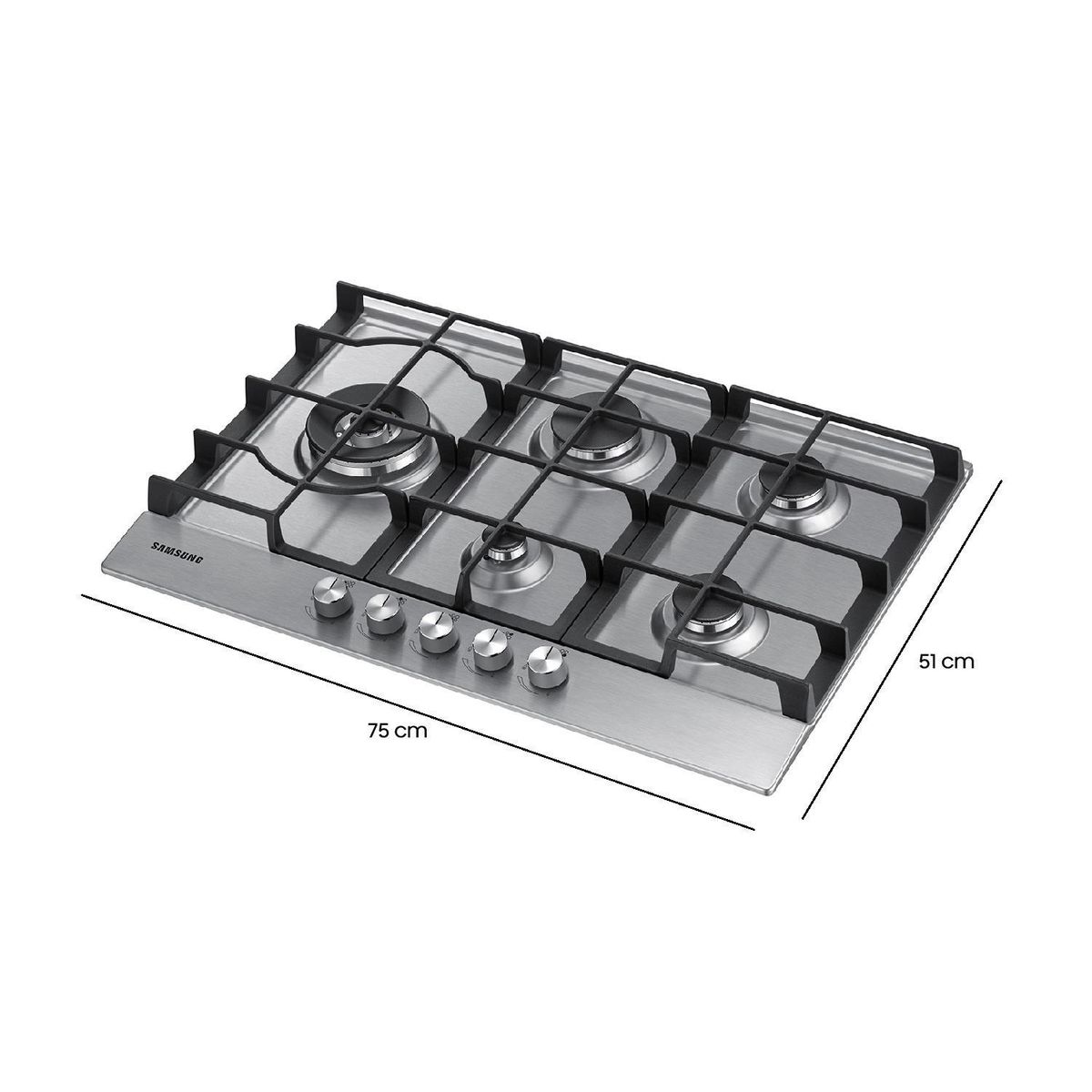 SAMSUNG - Encimera Gas 5 Platos Gris NA75D3030AS/ZS