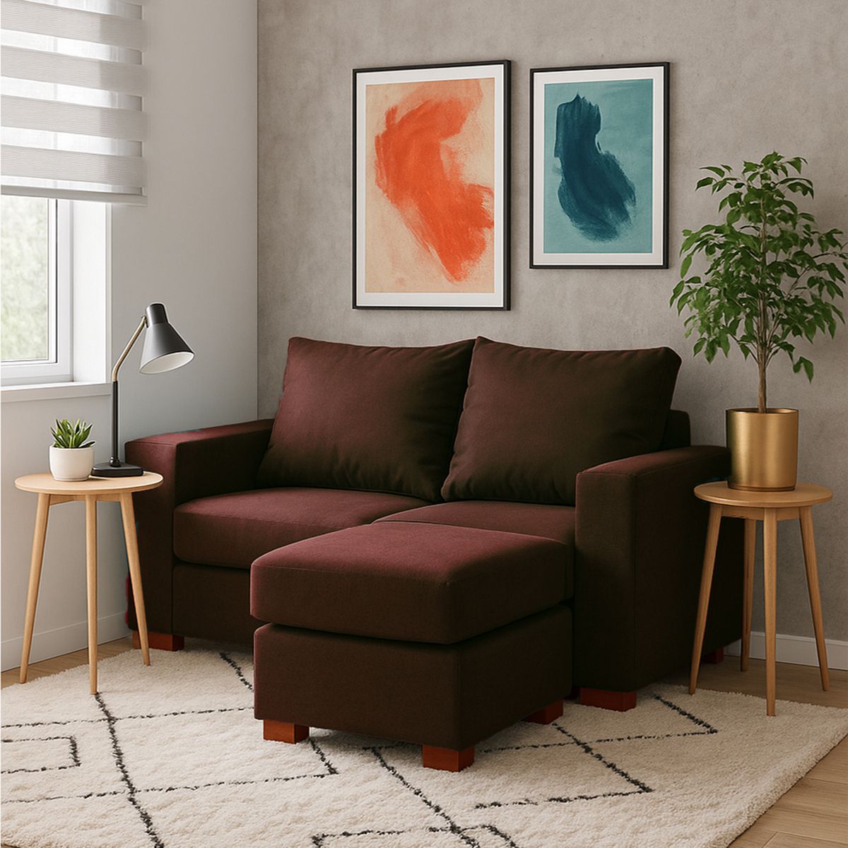 DKORA - Sofá Seccional 2 Cuerpos Lima 140x68x76 cm