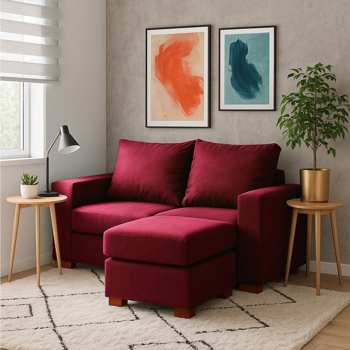 DKORA - Sofá Seccional 2 Cuerpos Lima 140x68x76 cm