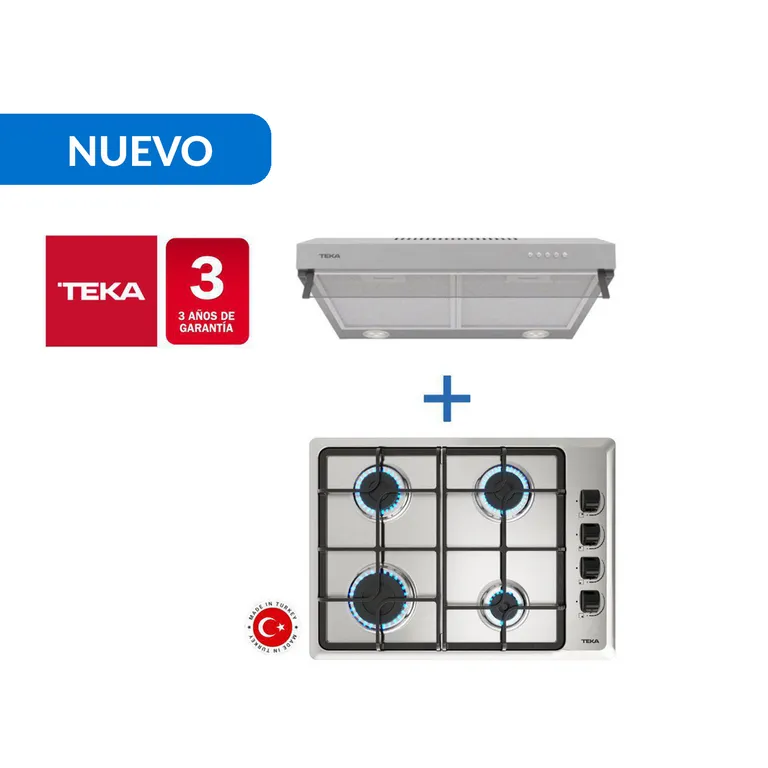 TEKA Combo Empotrado Encimera Hlx 540 But + Campana Cx 62120 Inox