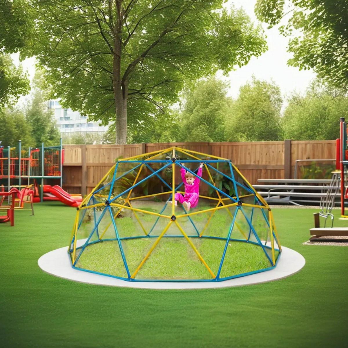 KIDSCOOL - Juego Domo de Escalada 305x152.4x305 cm Multicolor