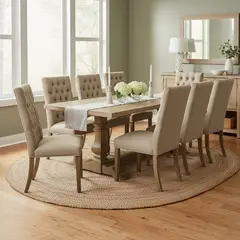 CIC - Juego de comedor Seattle 8 Sillas Mesa Rectangular 99 cm x 77,4 cm x 213 cm Café