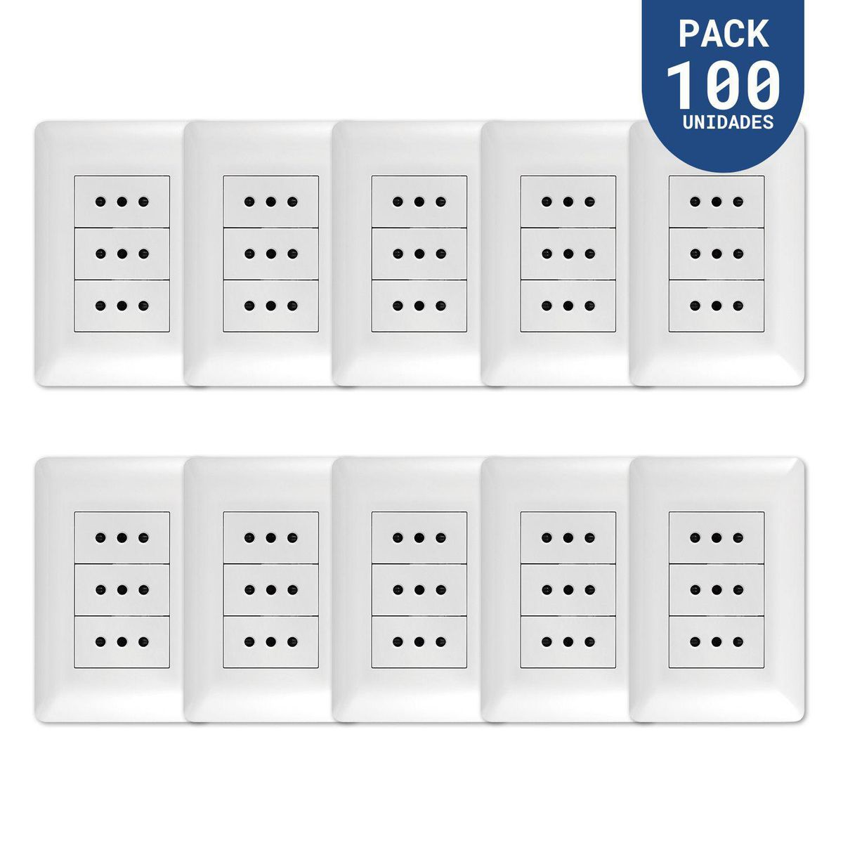 WANT - Tomacorriente Triple 10A 250V Blanco 100 un