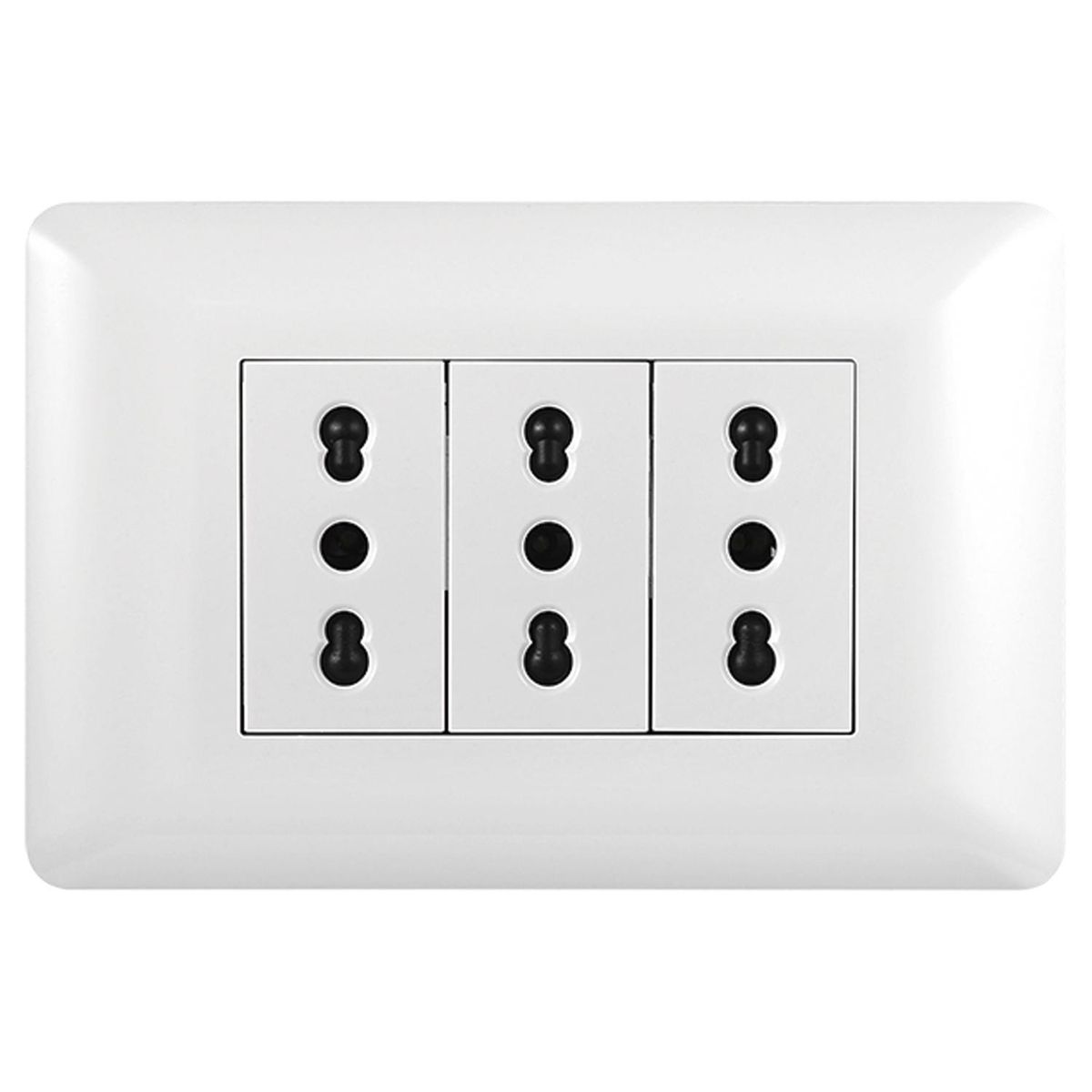 WANT - Tomacorriente Triple 10/16A 250V Blanco 100 un