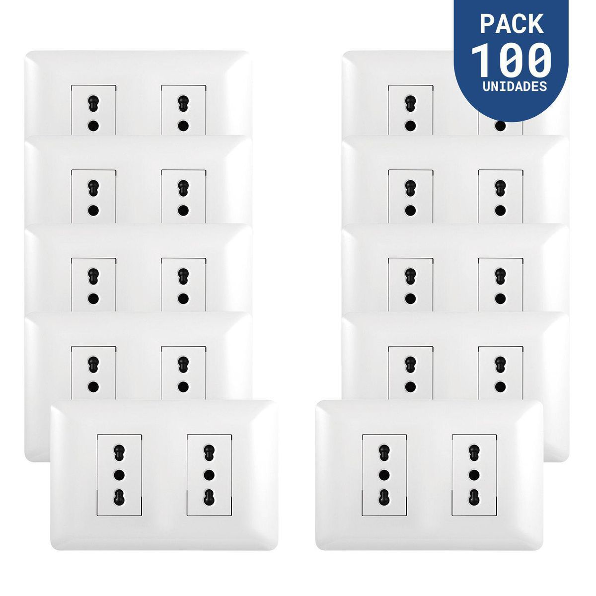 WANT - Tomacorriente Simple 10/16A 250V Blanco 100 un