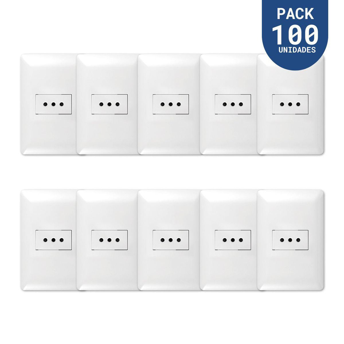 WANT - Tomacorriente Simple 10A 250V Blanco 100 un