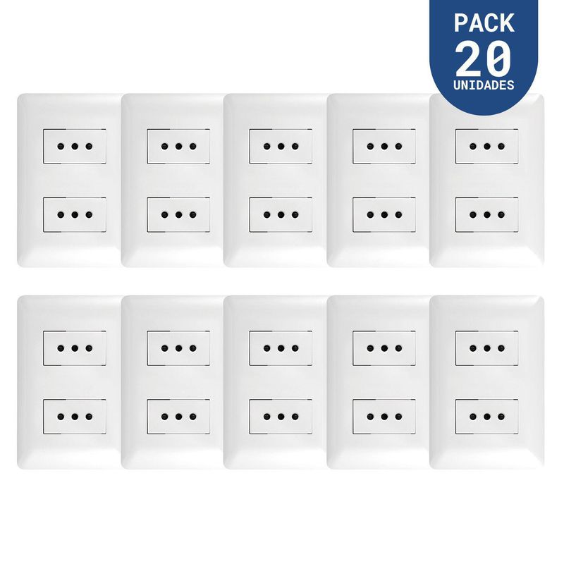 WANT - Tomacorriente Doble 10A 250V Blanco 20 un