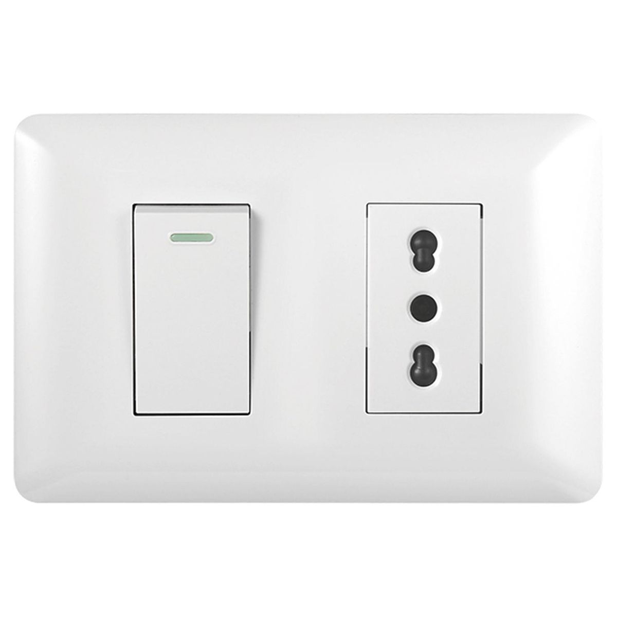 WANT - Tomacorriente + Interruptor 16 A Blanco