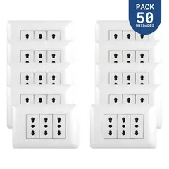 WANT - Tomacorriente Triple 10/16A 250V Blanco 50 un