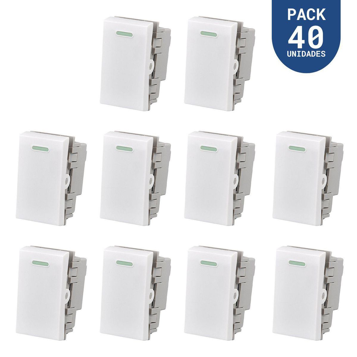 WANT - Módulo Interruptor 9/12 10A 250V Blanco 40 un