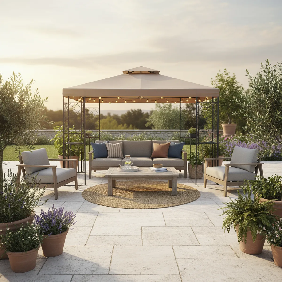 EL BARCO - Pérgola Café Poliéster 300x300x260 cm