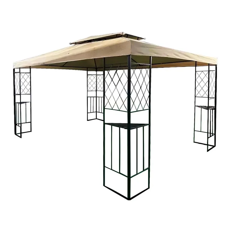 EL BARCO Pérgola Café Poliéster 300x400x260 cm