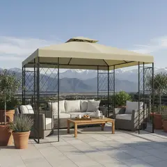 EL BARCO - Pérgola Marfil Poliéster 300x300x260 cm