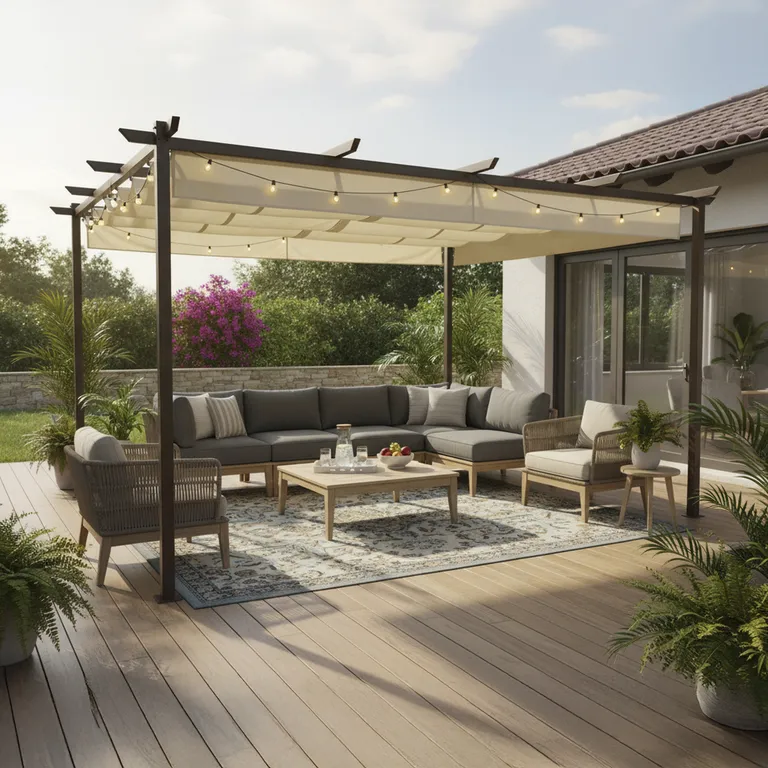 Pérgola Marfil Poliéster 300x400x230 cm