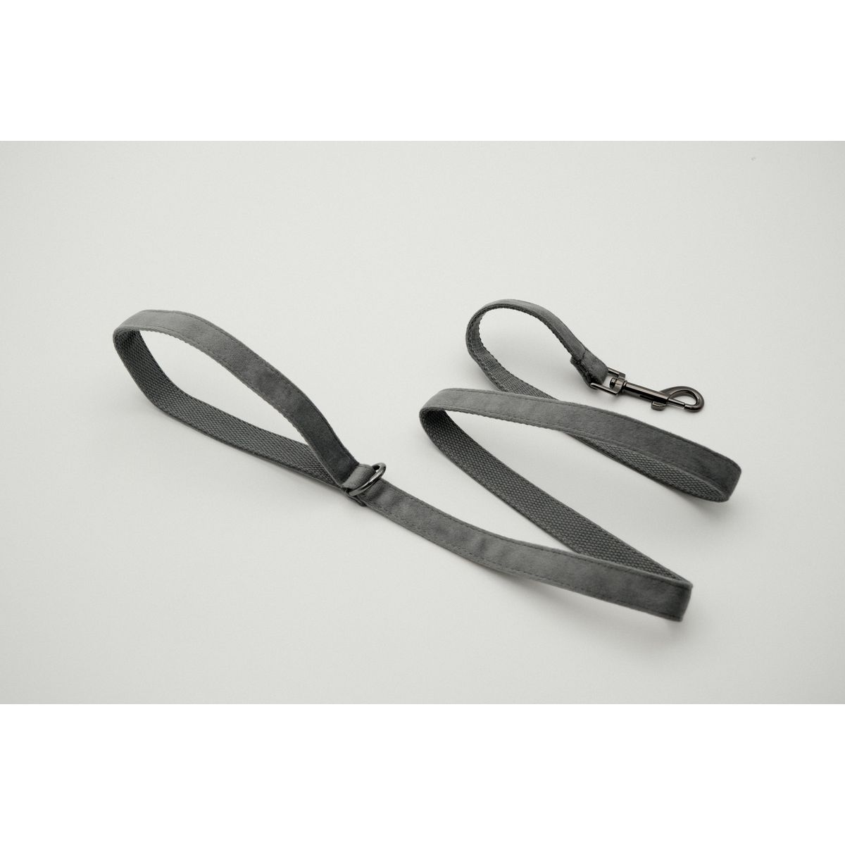 PETIZOOS - Correa Tela Terciopelo, Color Gris, Talla M