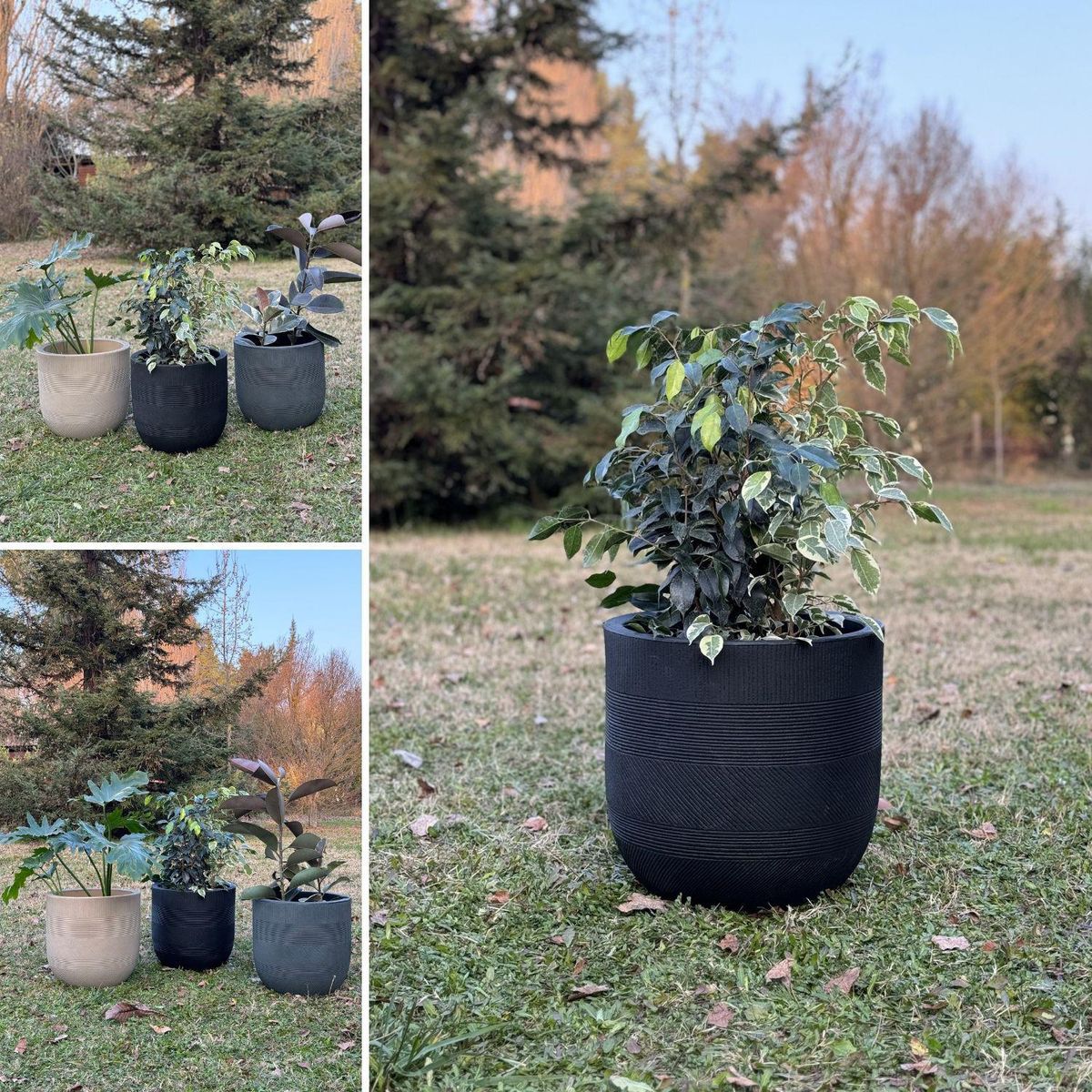 POTTERY - Macetero Grande de Polietileno 40.6x39.4 cm Negro