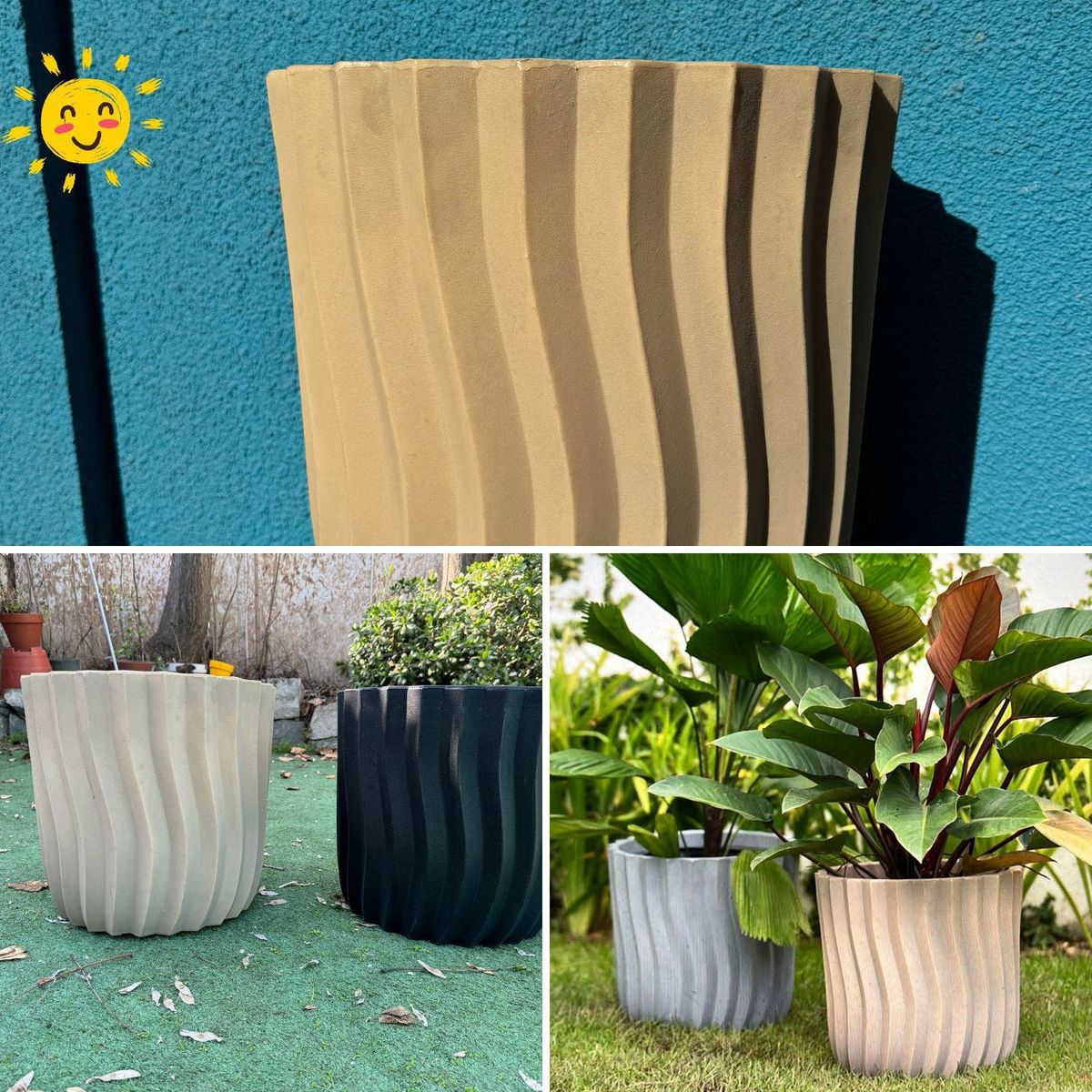 POTTERY - Macetero Grande de Polietileno 40.6x38.1 cm Perla